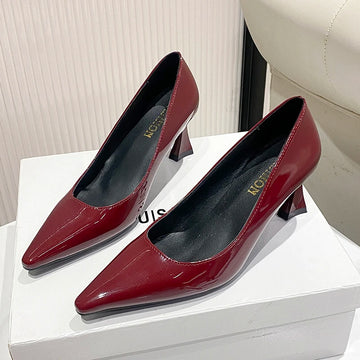 Xajzpa New Style Women's Fashion Leopard Ladies Slip on Women's High Heels Fashion Party Pumps Women Pointed Toe Super High Shoes Women